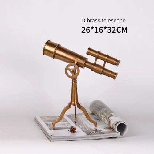 Telescopio de cobre puro, decoración de estilo europeo, americano y francés, decoración clásica suave para villas, oficinas y salas de exposición.