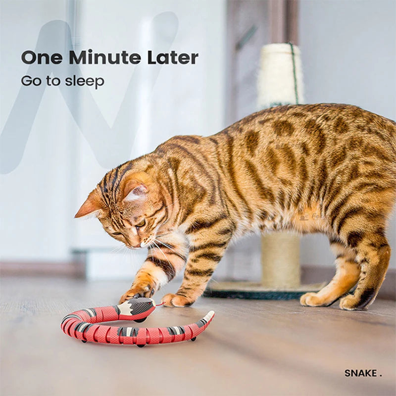 Juguetes automáticos para gatos, interactivos, con sensor inteligente, serpiente de juguete para gatos, carga USB, accesorios para gatos, juego para mascotas.