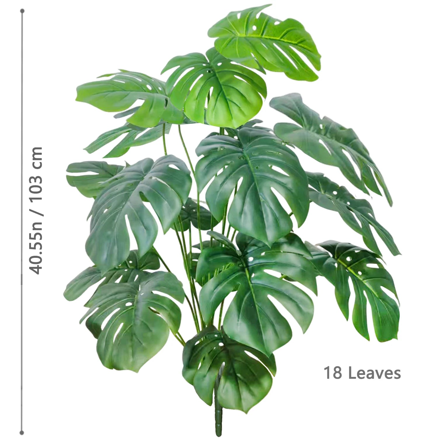 Planta Monstera artificial de 52-104 cm (40,94 pulgadas), palmera falsa de plástico con hojas verdes, ideal para la decoración del hogar, jardín, habitación u oficina.