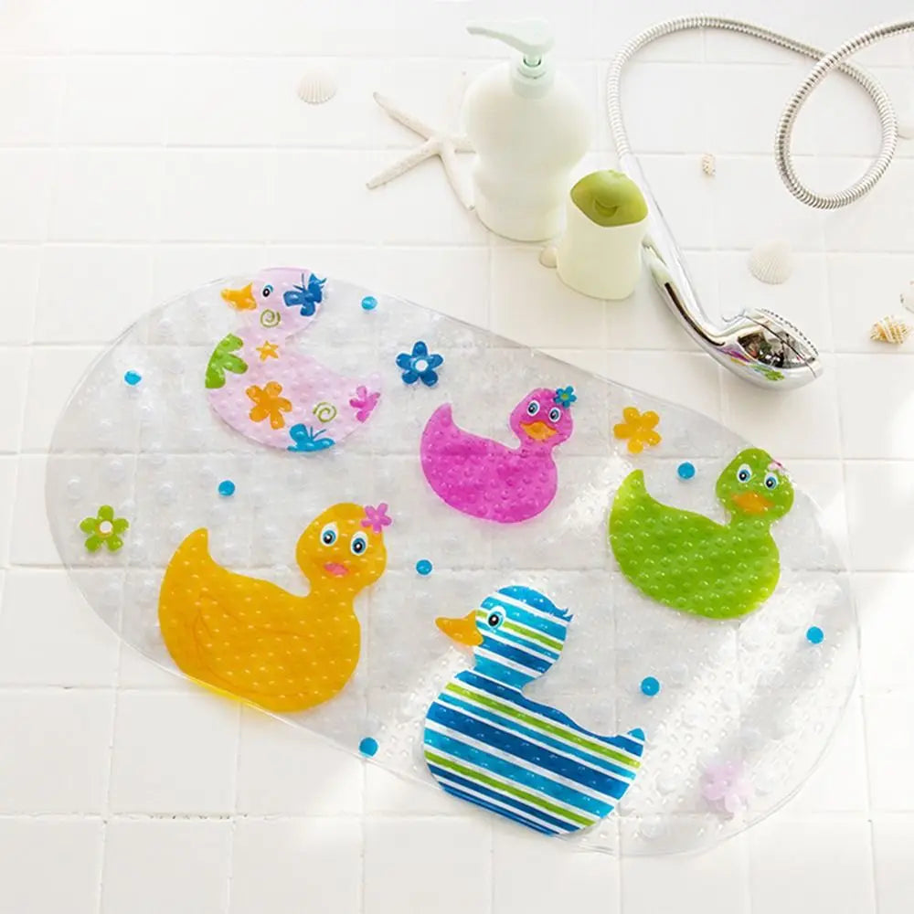 Alfombrilla de baño antideslizante de PVC suave con diseño de dibujos animados para niños, con ventosa, para ducha y bañera.