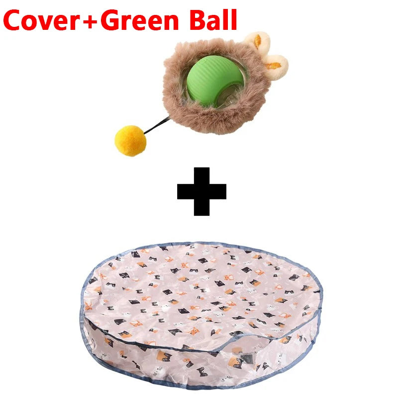 Juego de fundas para pelotas interactivas para gatos, rodadura rápida en bolsa, juguete para gatitos de escondite, juguete interactivo para gatos activado por movimiento, para interiores