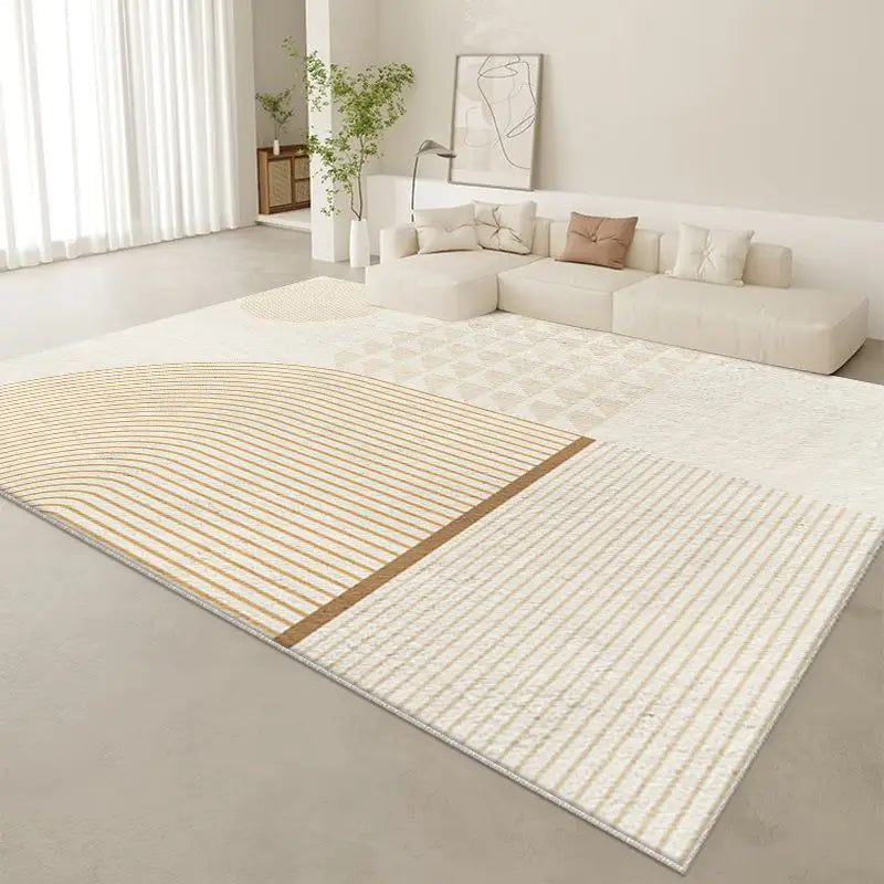Alfombra elegante y sencilla para sala de estar, de fácil mantenimiento, resistente a la suciedad, con textura de terciopelo grueso y duradera. Alfombra para el hogar.