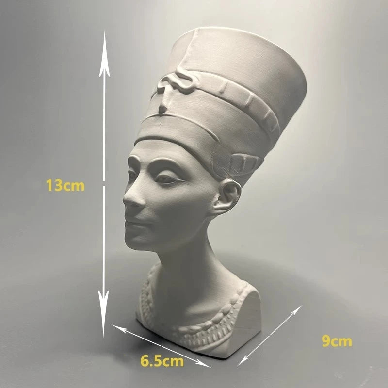 Busto de Nefertiti, réplica del Museo del Antiguo Egipto, escultura de yeso, adornos de escritorio, decoración moderna para el hogar, figura de arte estético.