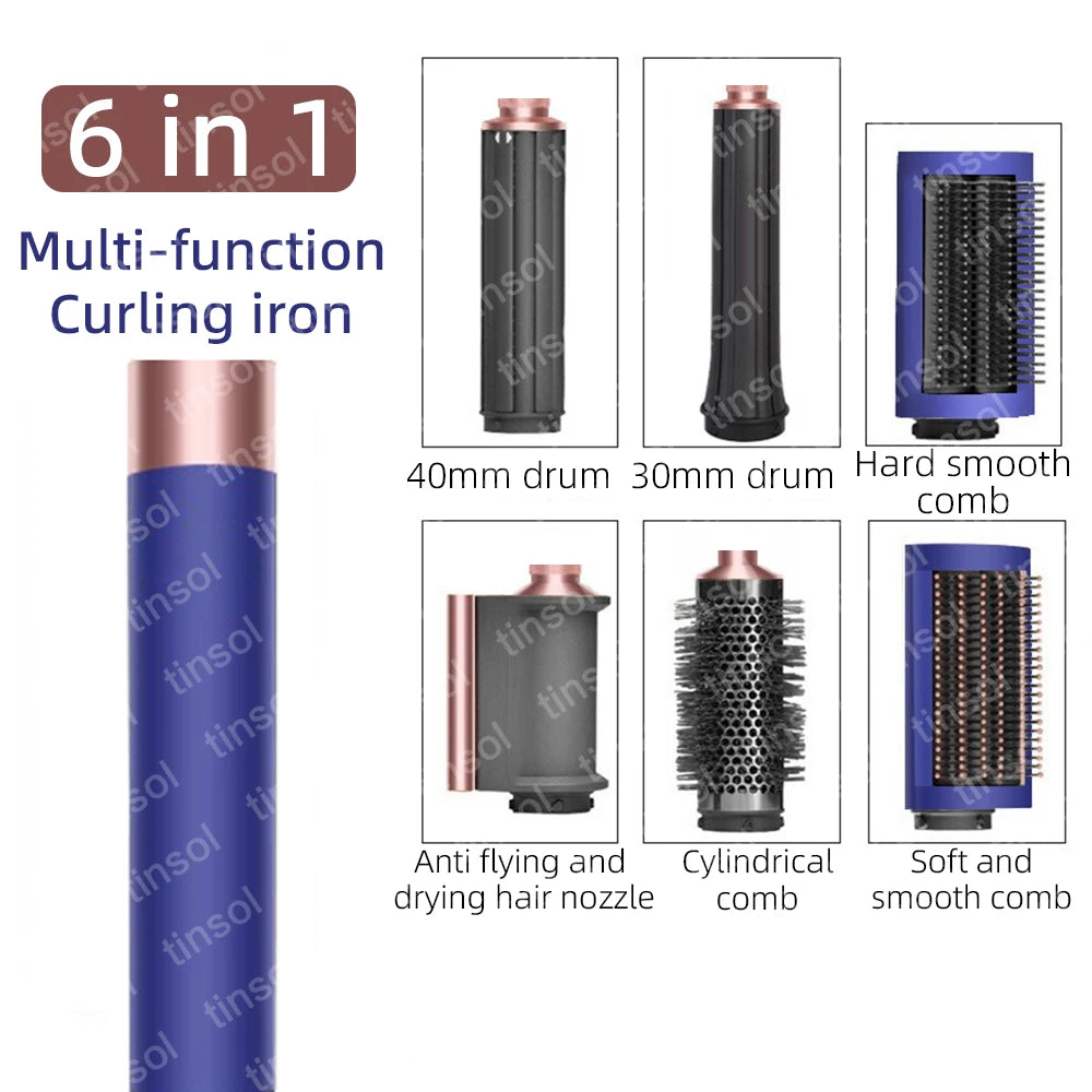 Set multifuncional 7 en 1 de secador, rizador y plancha de pelo: consigue resultados de peluquería en casa.
