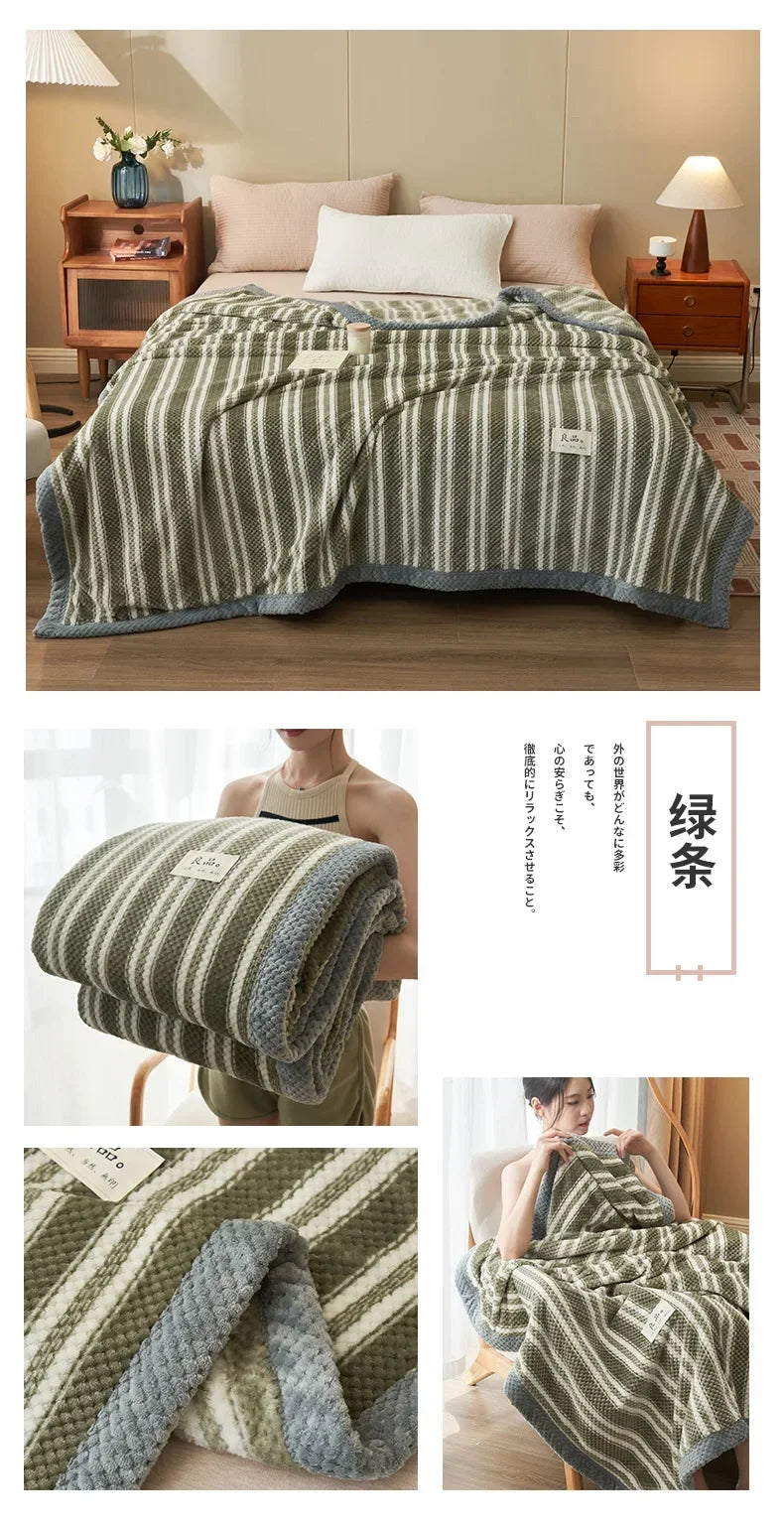 Manta de punto suave de hilo de chenilla, lavable a máquina, hecha a mano con ganchillo, ideal para sofá o cama.