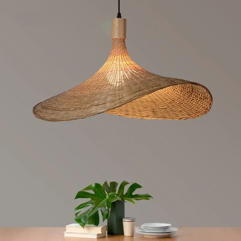Lámparas colgantes tejidas a mano estilo chino de 18/19/30 cm, lámparas colgantes de bambú para restaurantes y decoración del hogar.