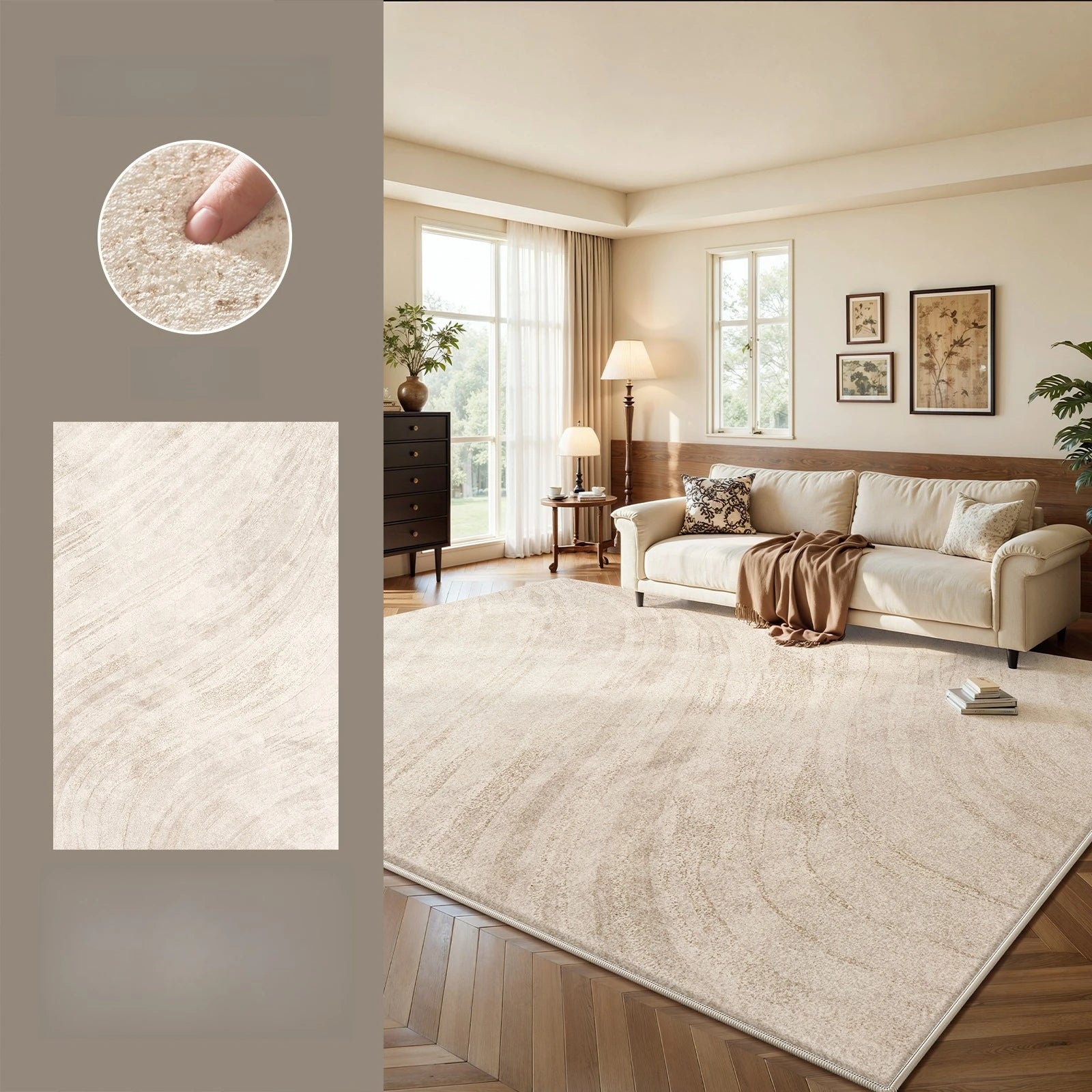 Alfombra de gran tamaño para sala de estar, alfombra gruesa y mullida de estilo moderno para dormitorio, alfombra suave y esponjosa para estudio, alfombra lavable para el hogar.