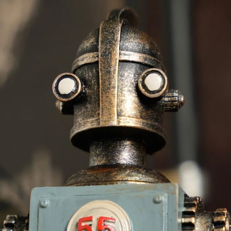 Adornos retro, adorno vintage de robot para interiores, accesorio creativo para la decoración del hogar, elegante y estético para bar.