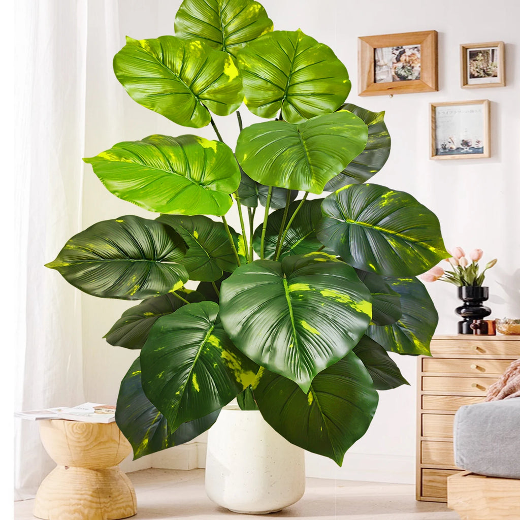 Planta Monstera artificial de 52-104 cm (40,94 pulgadas), palmera falsa de plástico con hojas verdes, ideal para la decoración del hogar, jardín, habitación u oficina.