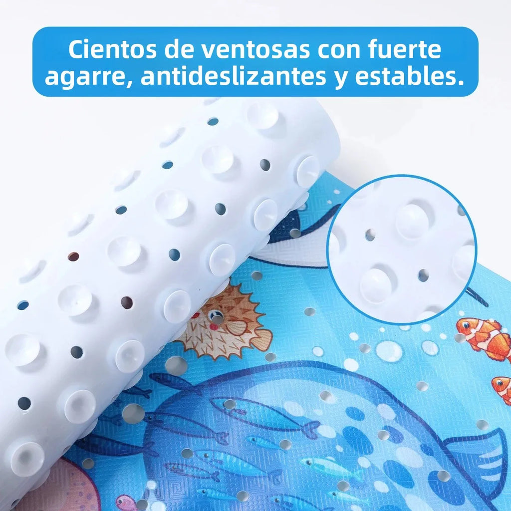 Alfombrilla de baño para bebé, antideslizante, para bañera, para niños pequeños, 40x10 cm, extralarga, con diseño de dibujos animados, con ventosas.