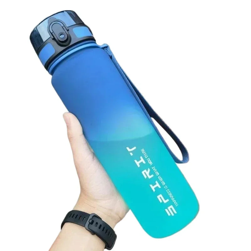 Botella de agua deportiva de 500 ml/650 ml/1000 ml, a prueba de fugas, de plástico colorido, para beber al aire libre, viajes, gimnasio, fitness.