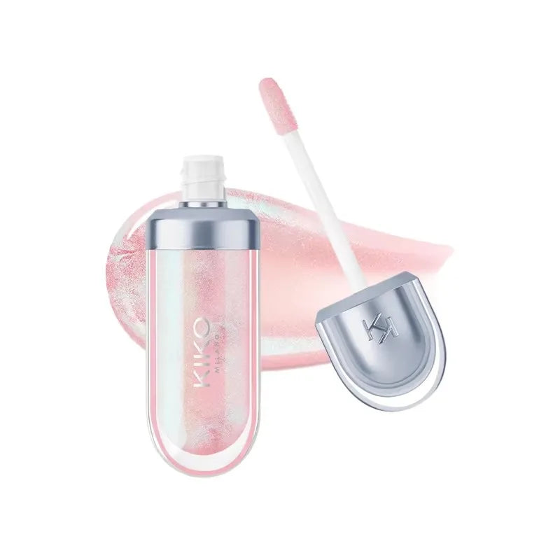 KIKO 3D Liquid Lip Glaze Brillo labial transparente Lápiz labial con efecto espejo Labios nutritivos, brillantes y voluminosos que no se desvanecen Maquillaje con pasta de frijoles y té con leche