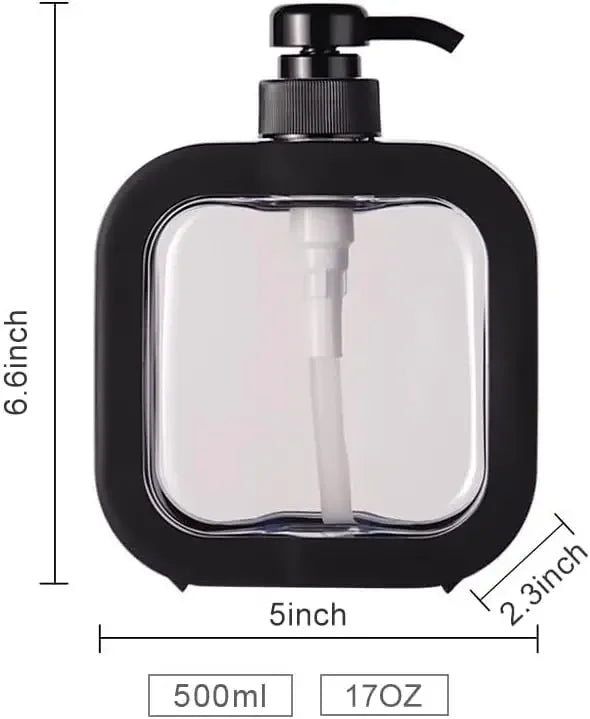 1 dispensador de jabón de baño recargable de 300 ml/500 ml para loción, champú y gel de ducha. Dispensador portátil de viaje con bomba de baño vacía.