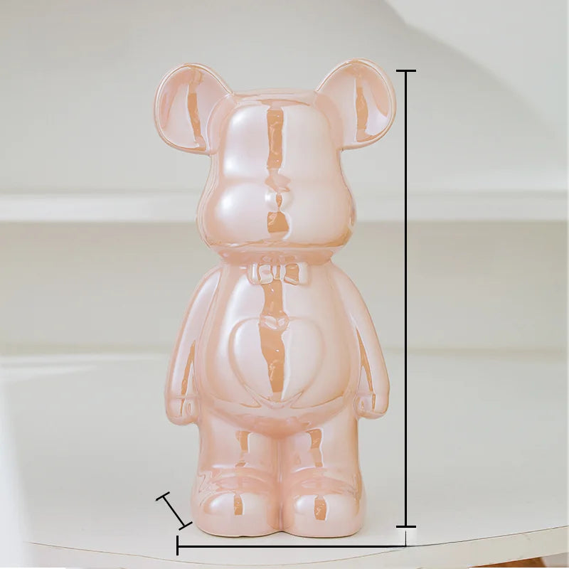 17/27/cm Oso estético Ladrillo Estatua de cerámica Oso de peluche decoración figura de acción Esculturas Adorno para habitación Decoración del hogar Manualidades