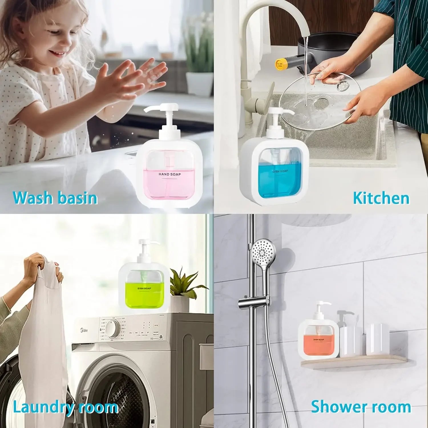 1 dispensador de jabón de baño recargable de 300 ml/500 ml para loción, champú y gel de ducha. Dispensador portátil de viaje con bomba de baño vacía.