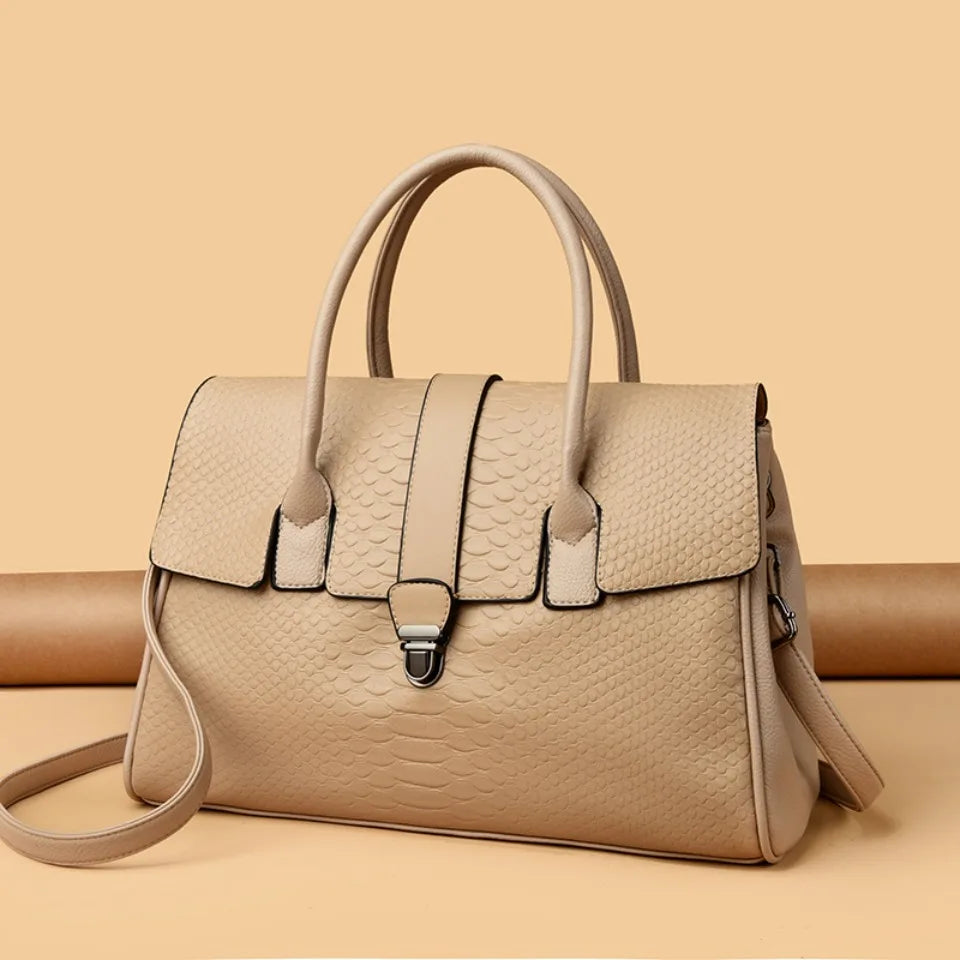 Bolso grande de alta calidad con estampado de serpiente, bolsos de piel, bolso de hombro para mujer, bolso de compras para mujer, bolso de mano informal de moda, bolso de mano Sac