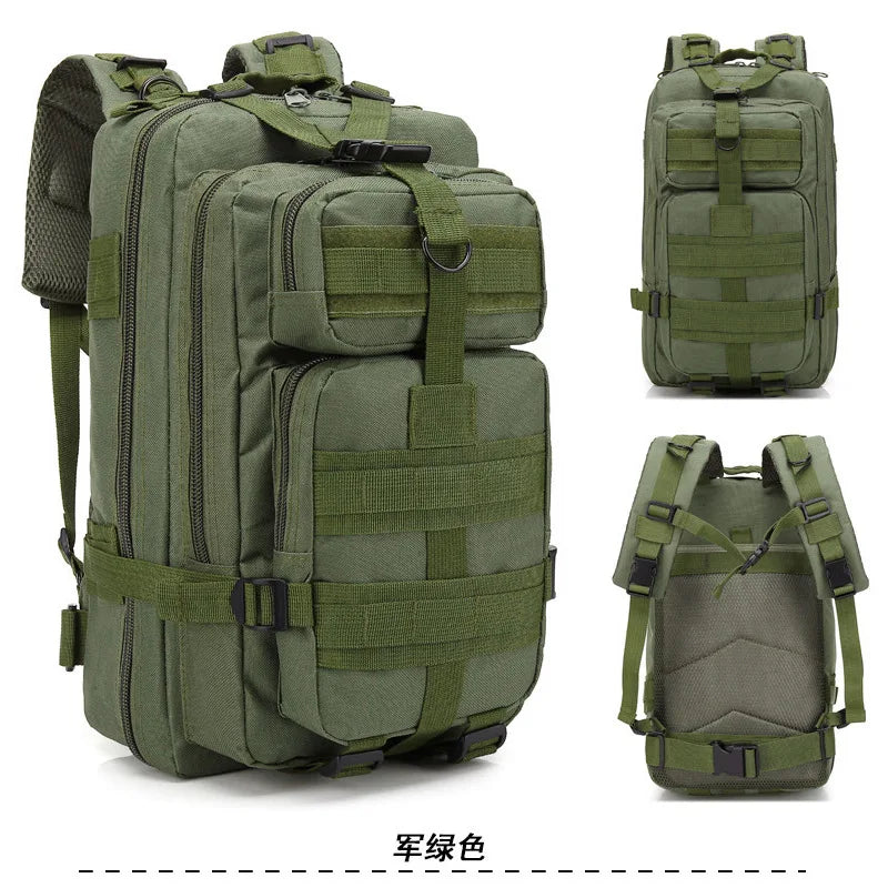 Mochila de senderismo de gran capacidad, multifuncional, para ciclismo al aire libre, táctica, ligera, de 3 piezas, para viajes.