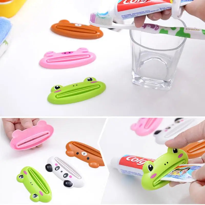 1 unidad Dispensador de pasta de dientes multifunción con diseño de animalito lindo, artículo para el hogar, baño, tubo, dispensador de pasta de dientes de dibujos animados