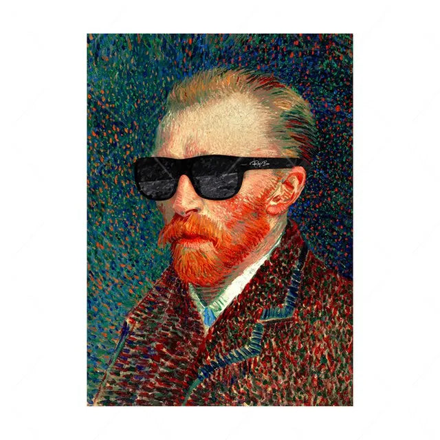 Pósteres de arte abstracto renacentista, Mona Lisa de Van Gogh, pinturas sobre lienzo con diseño de chicle, murales para decoración del hogar.