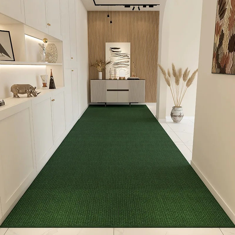 Alfombra para pasillo, a prueba de polvo y resistente al desgaste, alfombra de entrada, alfombra grande y larga de color liso para decoración del hogar.