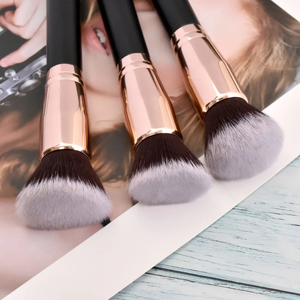 Brochas de maquillaje para base, polvos sueltos, corrector, colorete y para difuminar. Herramienta profesional de maquillaje y belleza.