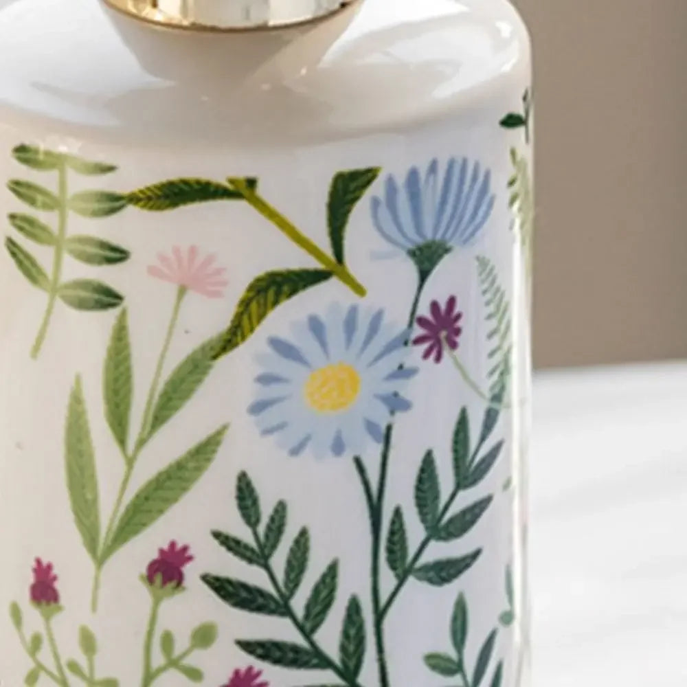 Dispensador de jabón de cerámica de 430 ml, moderno, vintage, marrón, contenedor de almacenamiento de líquidos, ahorra jabón, botella con bomba de loción creativa para el baño