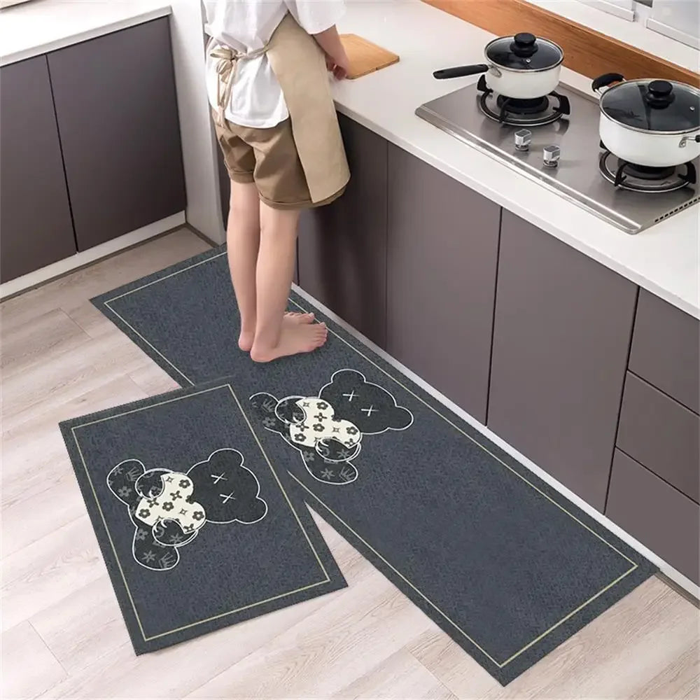 Alfombra para el suelo de la cocina, el dormitorio, la sala de estar, la mesita de noche, el pasillo, la alfombra suave lavable, antideslizante, el felpudo de entrada del baño.