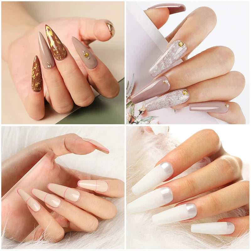 Kit de esmalte de uñas, kit de uñas acrílicas, set de gel de uñas de poliuretano con lámpara de uñas, extensión de uñas, gel con purpurina, gel de construcción UV, set de herramientas de manicura