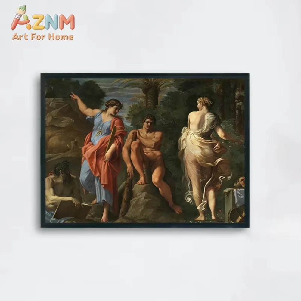 1 unidad, Póster de arte cristiano retro renacentista clásico de mitología griega, obras famosas, lienzo, pintura, decoración de pared para museo e iglesia