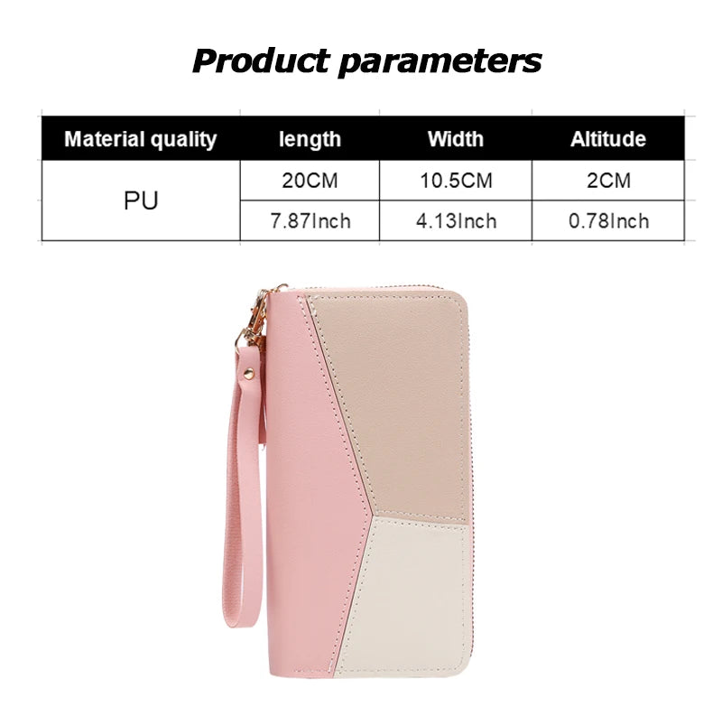 Carteras de moda con cremallera para mujer, bolsos largos, monederos, tarjeteros y carteras de piel sintética.