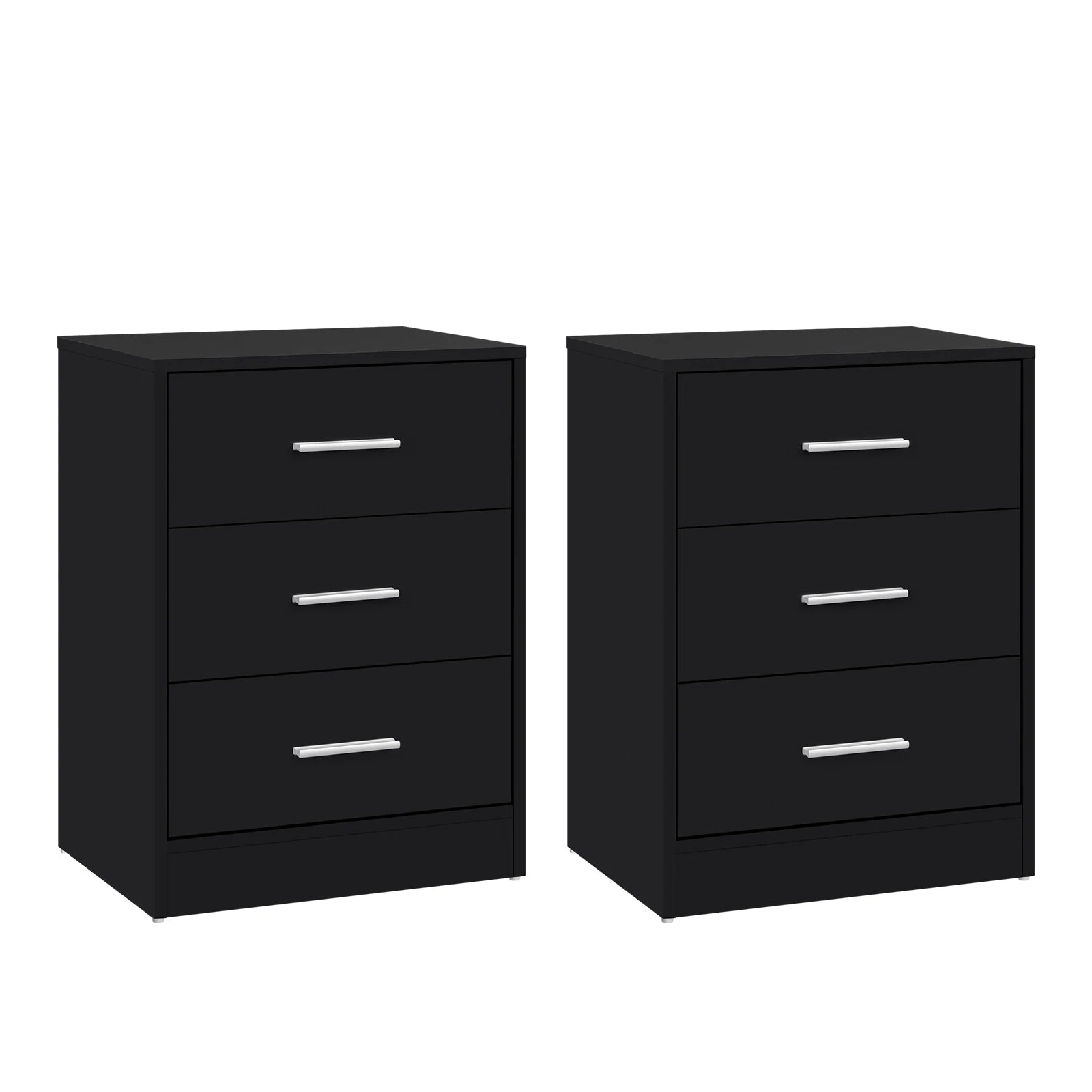 WOLTU Juego de 2 mesitas de noche de 39x54x28cm con 3 cajones, mueble de almacenamiento moderno para dormitorio y sala de estar.