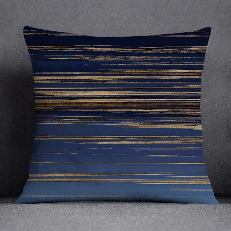 Funda de cojín de 45x45 cm con estampado geométrico, poliéster, azul grisáceo, funda de almohada para sofá, cojín decorativo, funda de almohada para el hogar