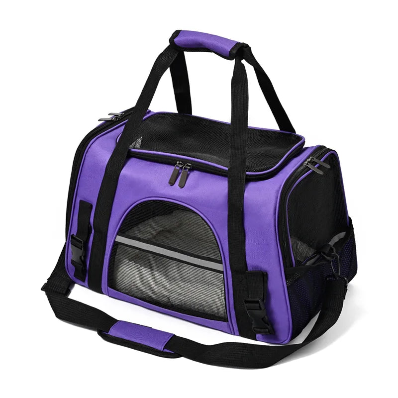 Mochila transportadora para mascotas, portátil, transpirable, plegable, bolso de hombro, bolsas transportadoras para gatos y perros, bolso de mano para viajes con mascotas.