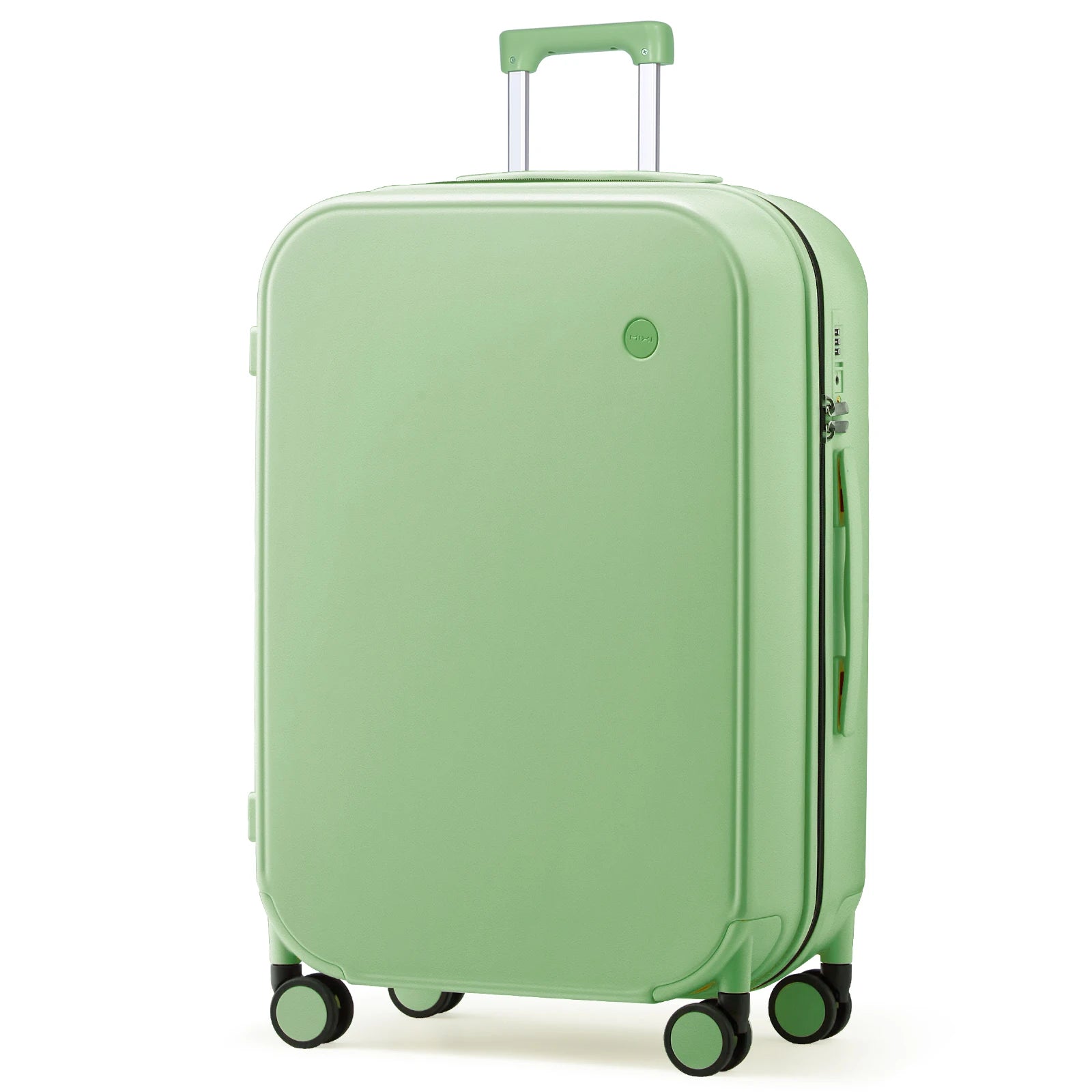 Maleta de viaje Mixi con diseño patentado para hombre y mujer, con ruedas giratorias, tamaño de cabina (18", 20" y 24", para facturar), 100% policarbonato.