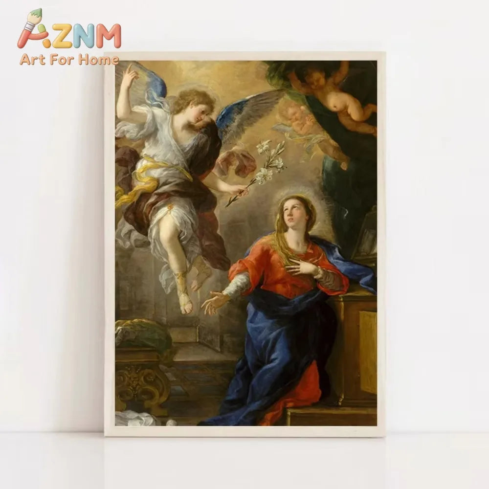 1 unidad, Póster de arte cristiano retro renacentista clásico de mitología griega, obras famosas, lienzo, pintura, decoración de pared para museo e iglesia