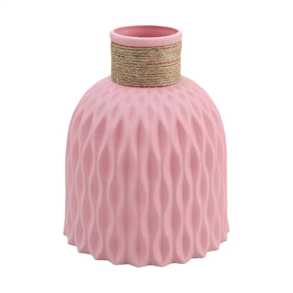 Jarrón de plástico con cuerda, arreglo floral, maceta DIY, sala de estar, porcelana, imitación de flor, adornos de decoración para el hogar.
