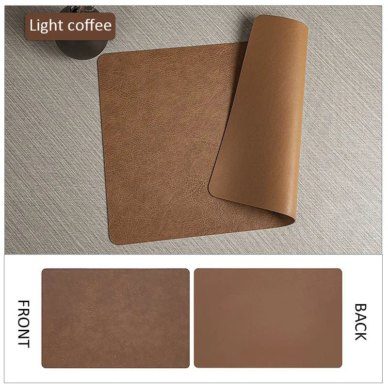 Manteles individuales de cuero de doble cara para cocina, manteles individuales resistentes al calor para mesa de comedor, posavasos, escurridor de platos