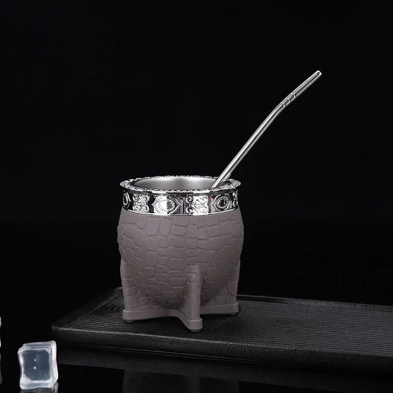 Vaso térmico de acero inoxidable de doble pared de 180 ml para café, cerveza, yerba mate y té.