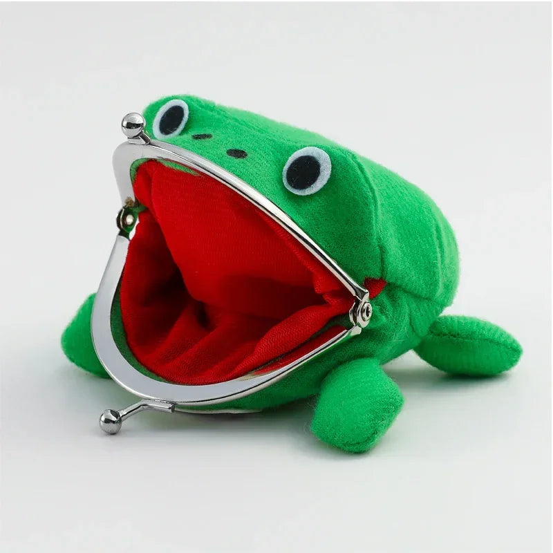 Monedero de rana de anime para cosplay, lindo monedero de anime japonés, pequeña bolsa de dinero de peluche para divertida cartera de rana, pequeño monedero