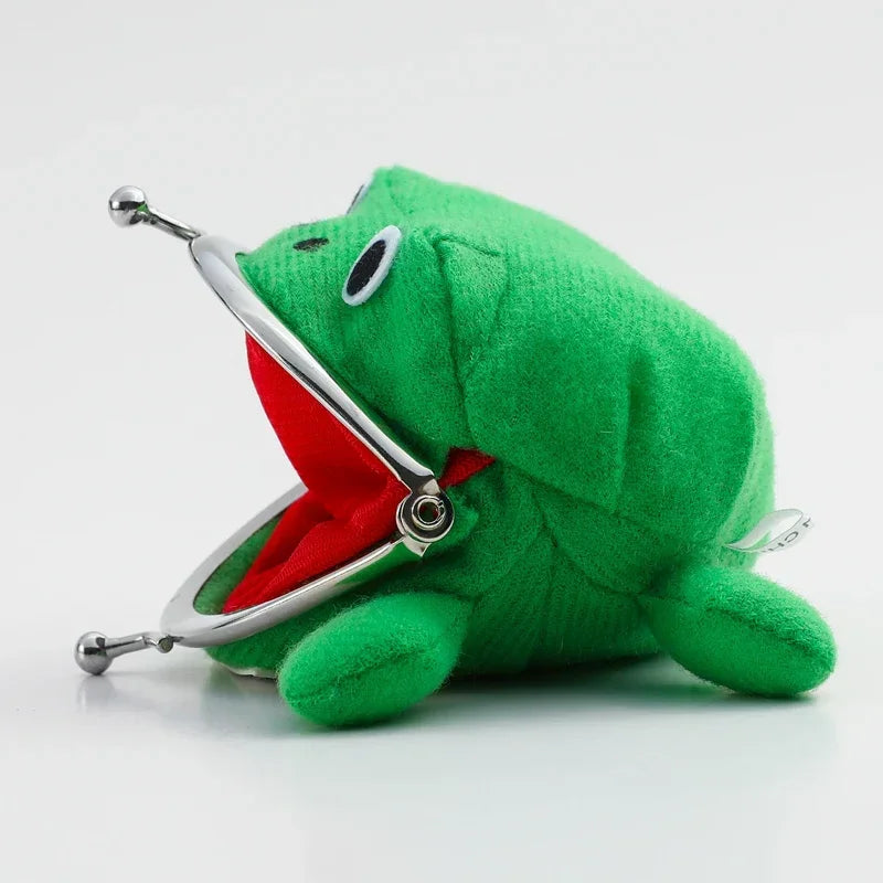 Monedero de rana de anime para cosplay, lindo monedero de anime japonés, pequeña bolsa de dinero de peluche para divertida cartera de rana, pequeño monedero