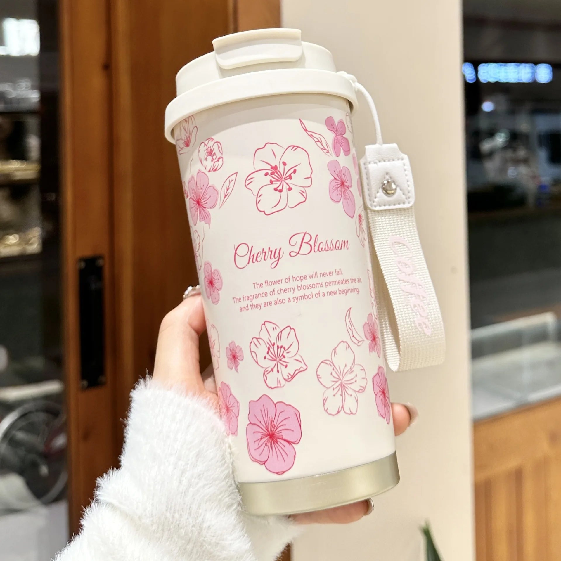 Taza térmica de café de 500 ml, termo para coche, taza térmica de viaje a prueba de fugas para té y café, botellas de agua de acero inoxidable para niñas