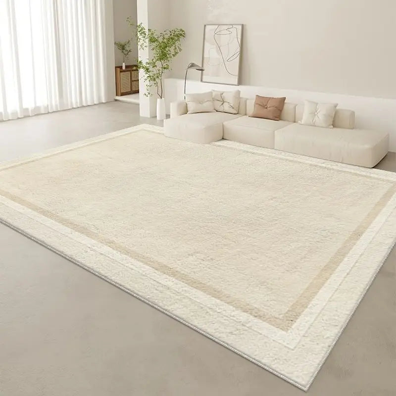 Alfombra elegante y sencilla para sala de estar, de fácil mantenimiento, resistente a la suciedad, con textura de terciopelo grueso y duradera. Alfombra para el hogar.