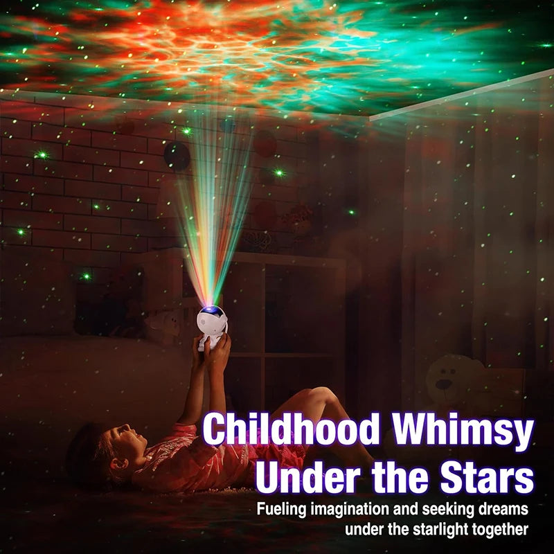 Proyector de galaxia de astronauta, luz nocturna blanca con estrella en la mano, lámpara proyector de estrellas para dormitorio infantil, decoración espacial y regalo.