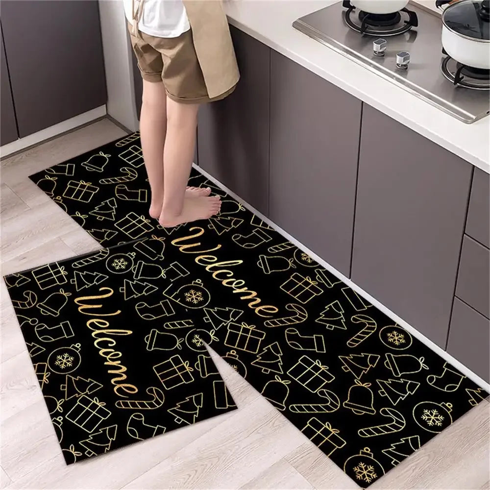 Alfombra para el suelo de la cocina, el dormitorio, la sala de estar, la mesita de noche, el pasillo, la alfombra suave lavable, antideslizante, el felpudo de entrada del baño.