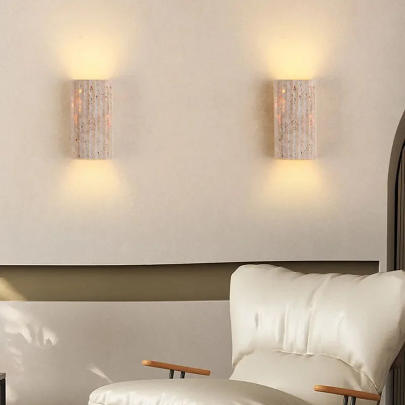 Lámpara de pared de piedra natural Wabi Sabi para sala de estar, dormitorio, escaleras, pasillo, decoración artística de interiores, aplique de pared para el hogar, apliques de mesilla de noche.