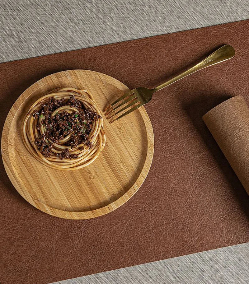 Manteles individuales de cuero de doble cara para cocina, manteles individuales resistentes al calor para mesa de comedor, posavasos, escurridor de platos