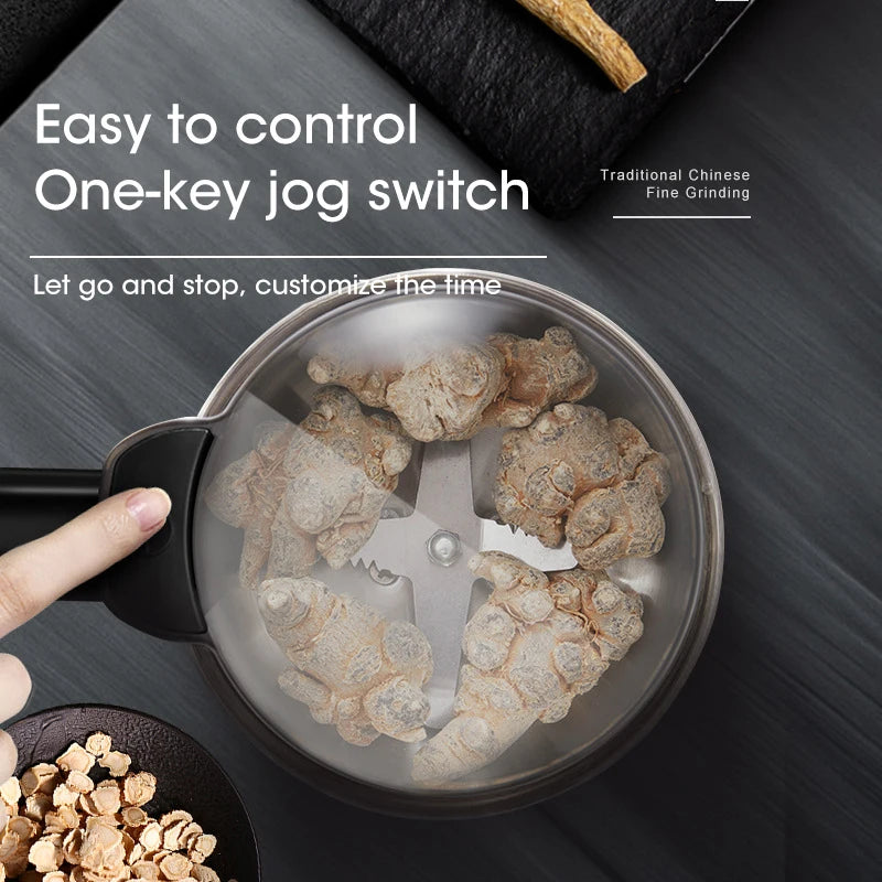 Molinillo de café eléctrico multifuncional de 400 W para moler cereales, frutos secos, legumbres, especias y granos en la cocina.
