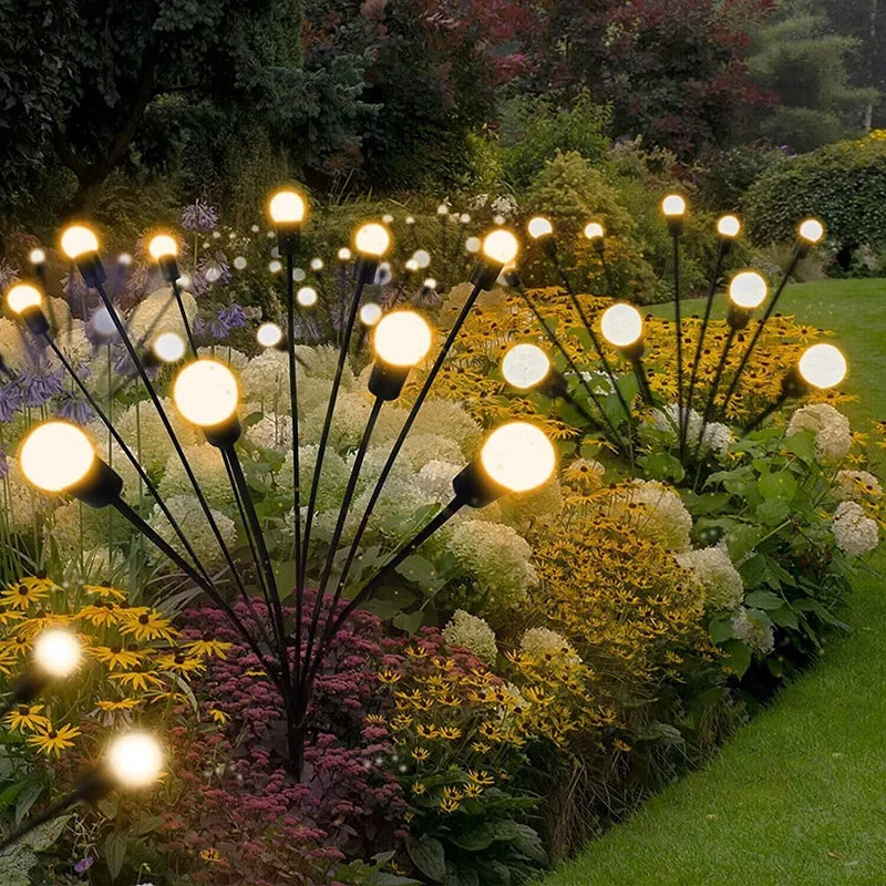 Luces solares tipo luciérnaga de 6/8/10 litros, impermeables, para decoración de exteriores, jardín y paisajes. Ideales para decoración festiva.