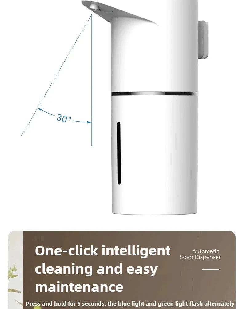Nuevo dispensador automático de jabón en espuma 2026, máquina inteligente para baño con carga USB, color blanco, fabricado en ABS de alta calidad.