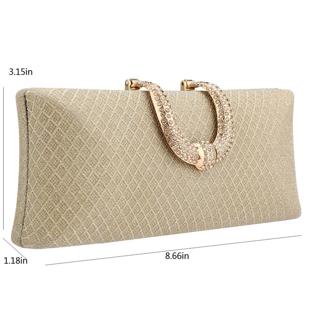 Bolsos de noche YYW para mujer, bolsos de mano de lujo dorados y bolsos de hombro con cadena, bolsos de mano, bolsos de fiesta con brillo, bolso de mano principal
